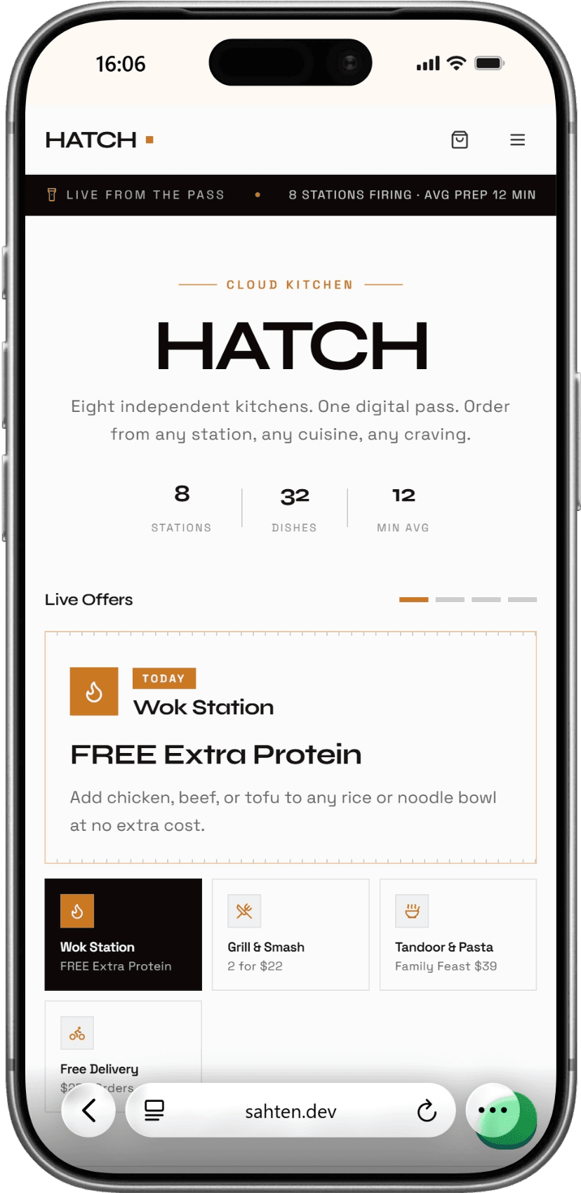 Sahten Truck digital menu